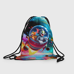 Рюкзак-мешок Том и Джерри летят в ракете - нейроарт, цвет: 3D-принт