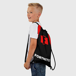 Рюкзак-мешок Fortnite - red gradient по-центру, цвет: 3D-принт — фото 2