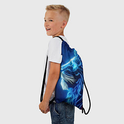 Рюкзак-мешок Профиль космического неонового льва - нейроарт, цвет: 3D-принт — фото 2