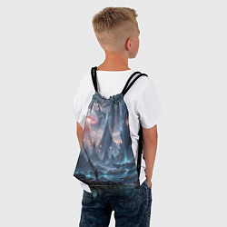 Рюкзак-мешок Фантастический мир с медузами и озеро у гор, цвет: 3D-принт — фото 2