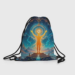 Рюкзак-мешок Светящаяся оранжевая фигура и круг: энергетическое, цвет: 3D-принт