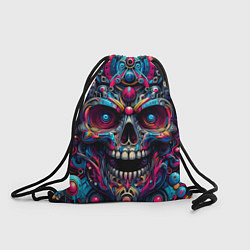 Рюкзак-мешок Colorful cyber skull - pattern, цвет: 3D-принт