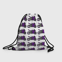 Рюкзак-мешок Motorcycle purple, цвет: 3D-принт