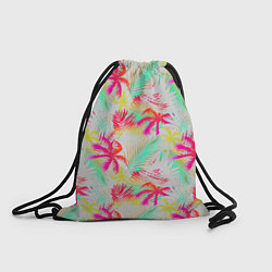 Рюкзак-мешок Palm yellow pink, цвет: 3D-принт