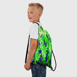 Рюкзак-мешок Ярко-зелёный стекающая абстаркция, цвет: 3D-принт — фото 2