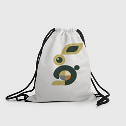 Рюкзак-мешок Черный кролик в стиле модерн, цвет: 3D-принт