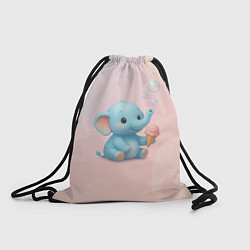 Мешок для обуви Маленький слоненок с мороженым пускает пузыри