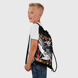 Рюкзак-мешок Человек бензопила на акуле Бим, цвет: 3D-принт — фото 2