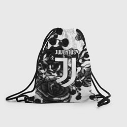 Рюкзак-мешок Ювентус черные розы, цвет: 3D-принт