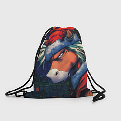 Мешок для обуви Уставший новогодний конь