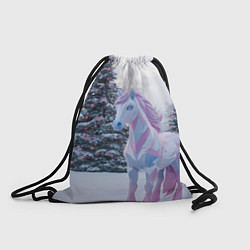 Мешок для обуви Геометрическая новогодняя лошадка