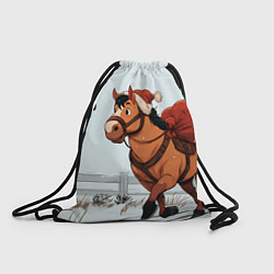 Мешок для обуви Лошадка везет новогодние подарки