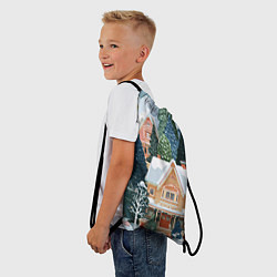 Рюкзак-мешок Новогодний елочный двор, цвет: 3D-принт — фото 2