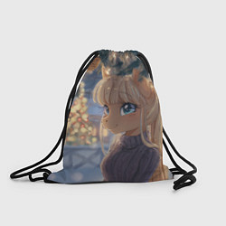 Мешок для обуви Новогодняя анимешная лошадка