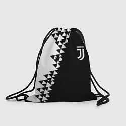 Рюкзак-мешок Juventus черно белая геометрия текстура, цвет: 3D-принт