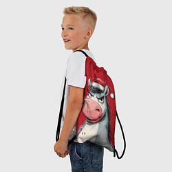 Рюкзак-мешок Недовольная новогодняя лошадь, цвет: 3D-принт — фото 2