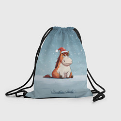 Мешок для обуви Лошадь сидит на снегу