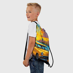 Рюкзак-мешок Золотой закат над набережной, цвет: 3D-принт — фото 2