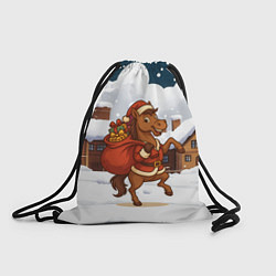 Мешок для обуви Новогодняя лошадка с мешком подарков