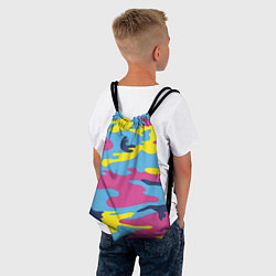 Рюкзак-мешок Камуфляж: голубой/розовый/желтый, цвет: 3D-принт — фото 2