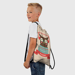 Рюкзак-мешок Сова в наушниках, цвет: 3D-принт — фото 2