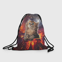 Рюкзак-мешок Кот на вулкане, цвет: 3D-принт