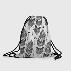 Рюкзак-мешок Перья, цвет: 3D-принт