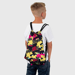 Рюкзак-мешок Камуфляж: желтый/черный/розовый, цвет: 3D-принт — фото 2