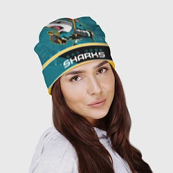 Шапка San Jose Sharks, цвет: 3D-принт — фото 2