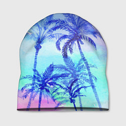 Шапка Неоновые пальмы, цвет: 3D-принт