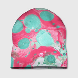 Шапка Watercolor: Pink & Turquoise, цвет: 3D-принт