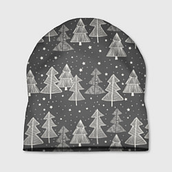 Шапка Grey Christmas Trees, цвет: 3D-принт