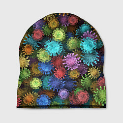 Шапка Разноцветные вирусы, цвет: 3D-принт