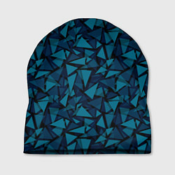Шапка Синий полигональный паттерн, цвет: 3D-принт