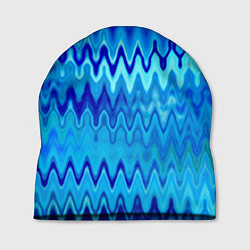 Шапка Синий-голубой абстрактный узор, цвет: 3D-принт