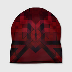 Шапка Темно-красный геометрический, цвет: 3D-принт