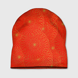 Шапка ЗОЛОТЫЕ ХРИЗАНТЕМЫ ПАТТЕРН, цвет: 3D-принт