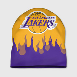 Шапка LA LAKERS NBA FIRE ЛЕЙКЕРС ОГОНЬ, цвет: 3D-принт