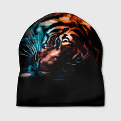 Шапка Красивый Тигр лежит, цвет: 3D-принт