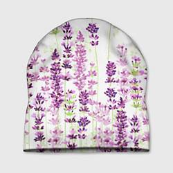 Шапка Цветы Лаванды акварелью, цвет: 3D-принт
