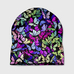 Шапка Витражные бабочки, цвет: 3D-принт