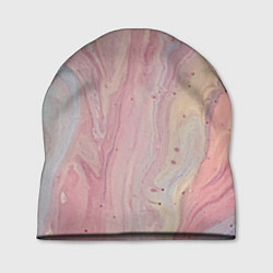 Шапка Мраморный дизайн с розовыми, синими и желтыми цвет