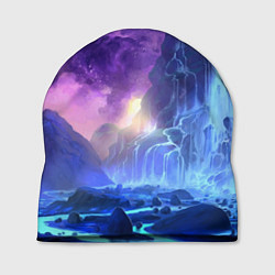 Шапка Фантастический пейзаж Водопад Неон, цвет: 3D-принт