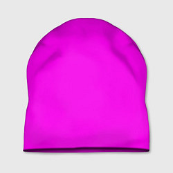 Шапка Однотонный розовый неоновый Пион, цвет: 3D-принт
