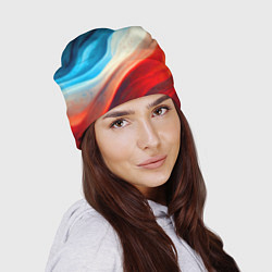 Шапка Неоновые яркие волны, цвет: 3D-принт — фото 2