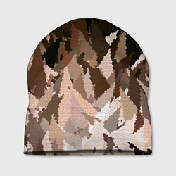 Шапка Abstract mosaic pattern brown and black, цвет: 3D-принт