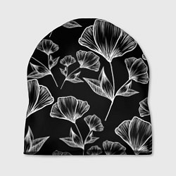 Шапка Графичные цветы на черном фоне, цвет: 3D-принт