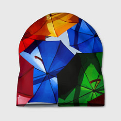 Шапка Разноцветные зонтики, цвет: 3D-принт