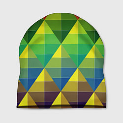 Шапка Узор из разноцветных фигур, цвет: 3D-принт