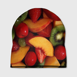 Шапка Фруктово ягодный фон, цвет: 3D-принт